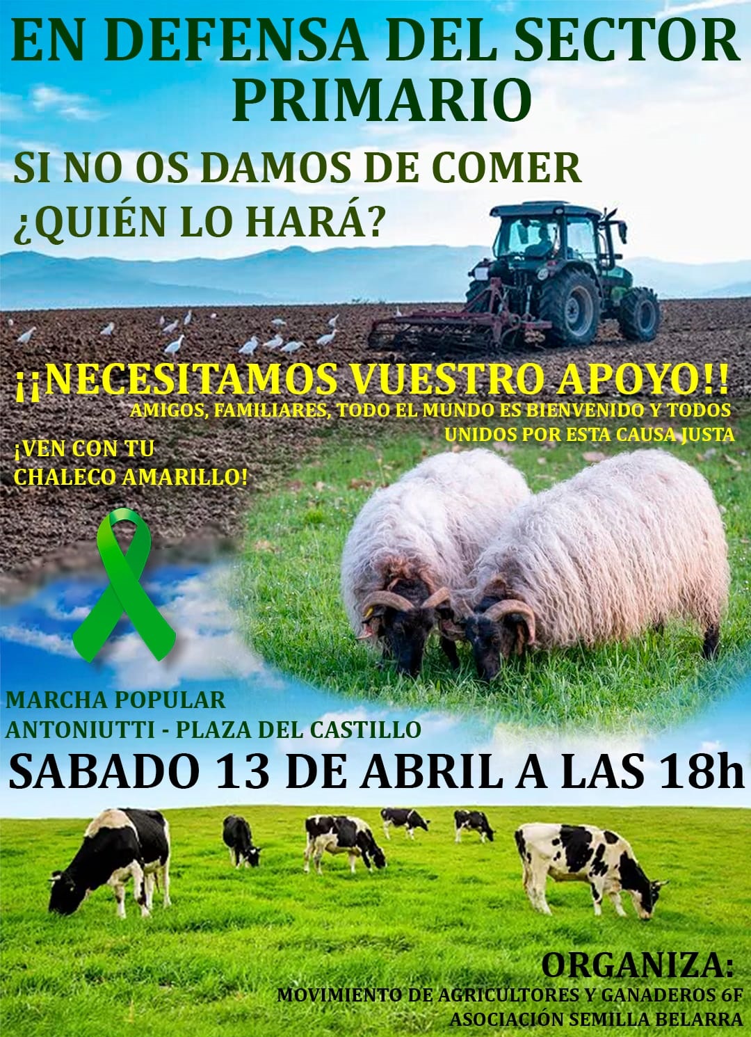EN DEFENSA DEL SECTOR AGRARIO. PAMPLONA 13 DE ABRIL. PARQUE ANTONIUTI-PZA. DEL CASTILLO